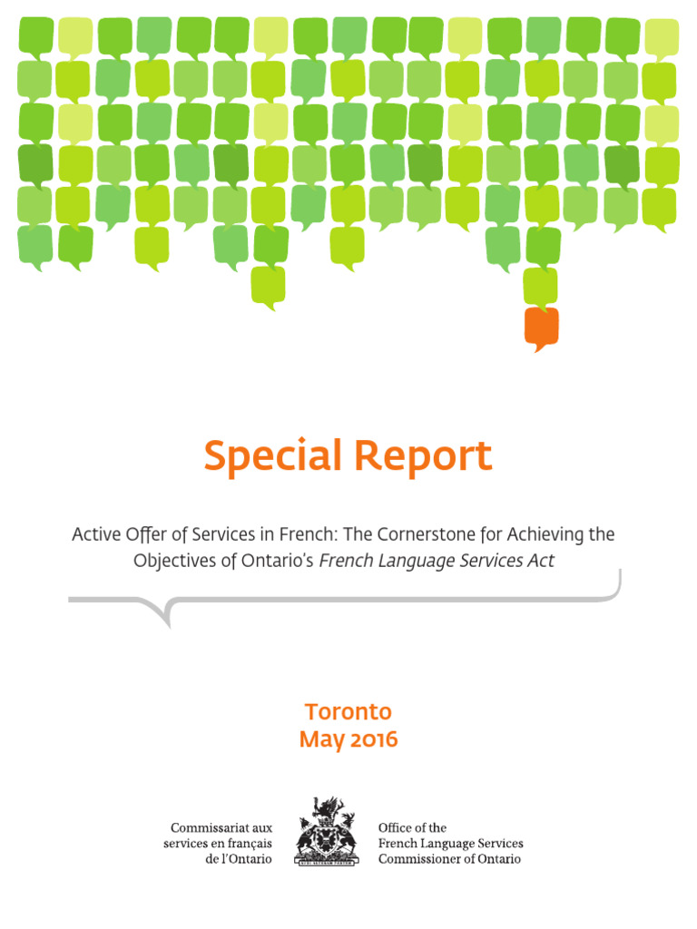 Active Offer of Services in French - OFLSC 250851 Special Report 2016 ...