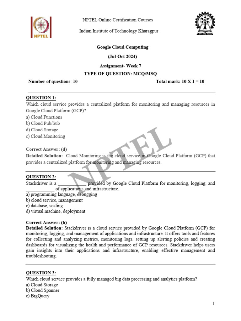 NPTEL_GCC_W7 | PDF | Cloud Computing | Data