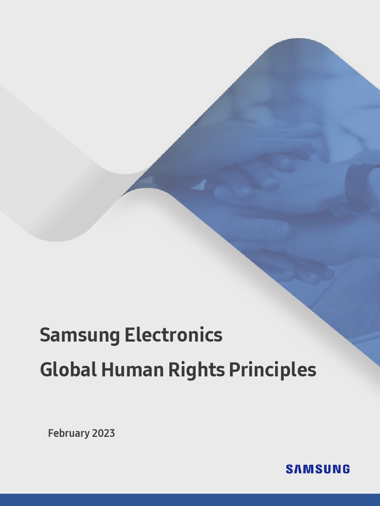 Samsung's Global Human Rights Principles | PDF | Supply Chain | Employment