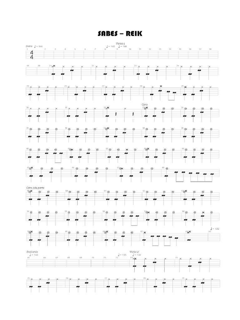 SABES - REIK Drum Sheet | PDF