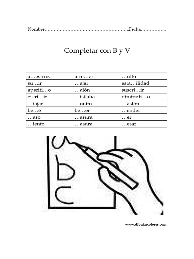 Ejercicios de B y V para Niños | PDF