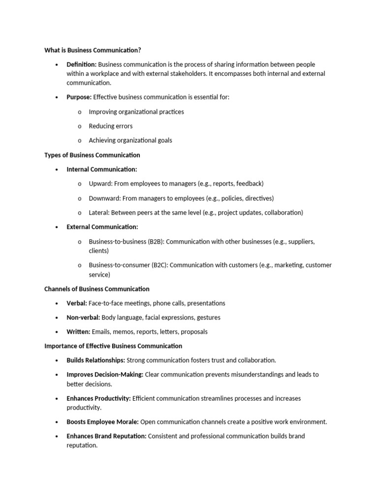 What Is Business Communication | PDF | Communication | Nonverbal ...