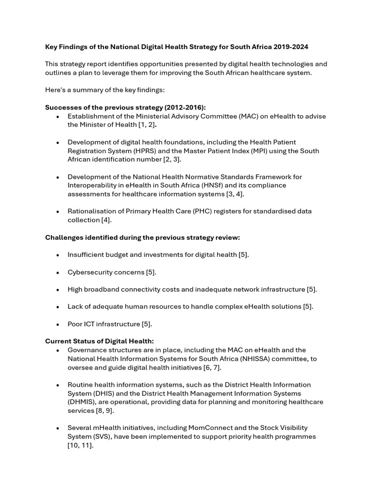 South Africa's Digital Health Strategy 2024 | PDF | Health Care | Business