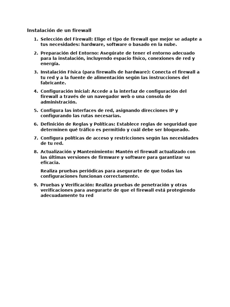 Guía para Instalar un Firewall Efectivo | PDF