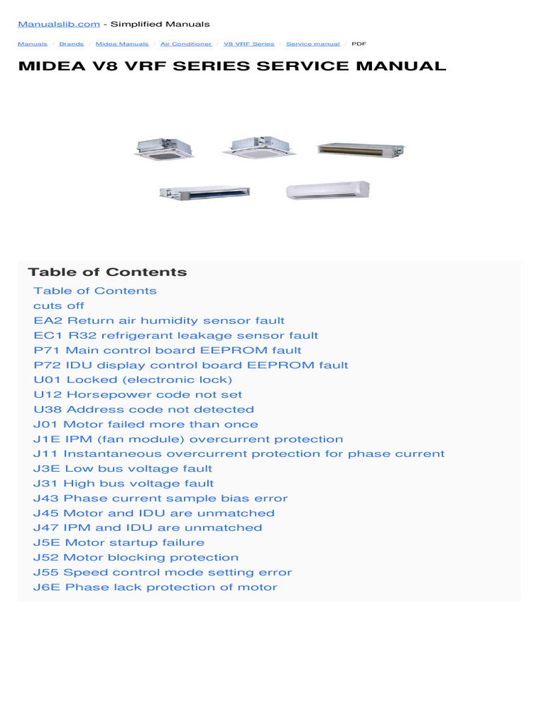 Midea V8 VRF Series Service Manual | PDF | Power Supply | Electrical ...