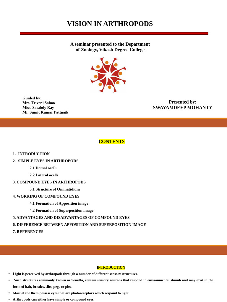Vision Mechanisms in Arthropods | PDF | Eye | Vision