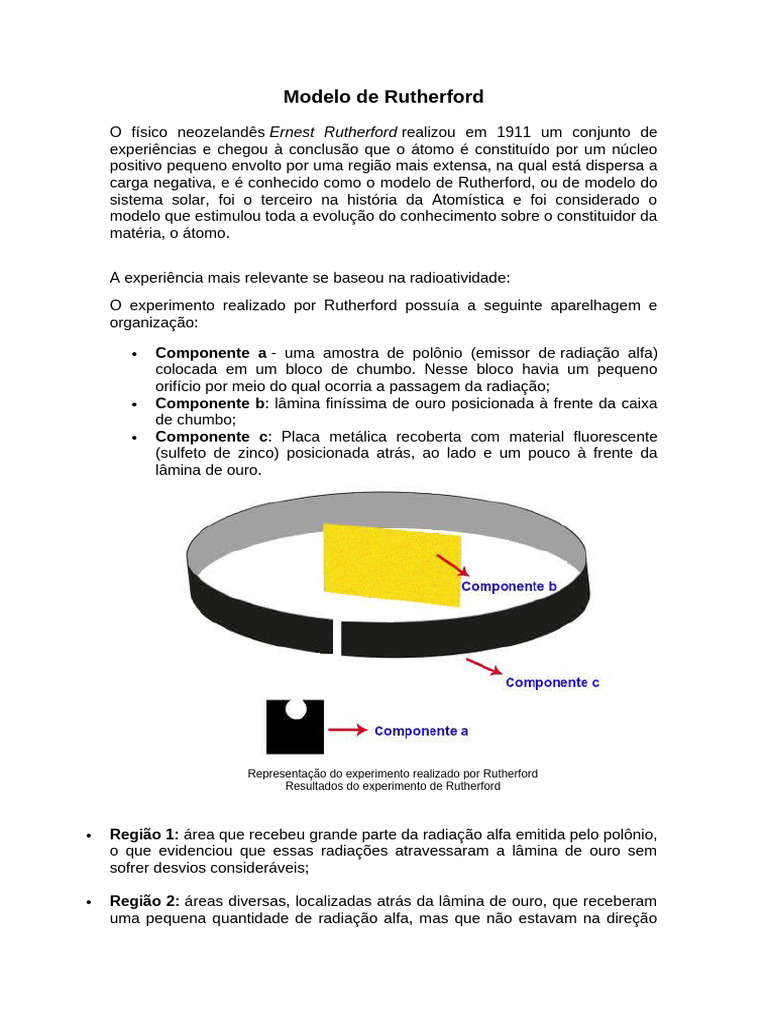 Modelo Atômico de Rutherford | PDF | Elétron | Ciências Físicas