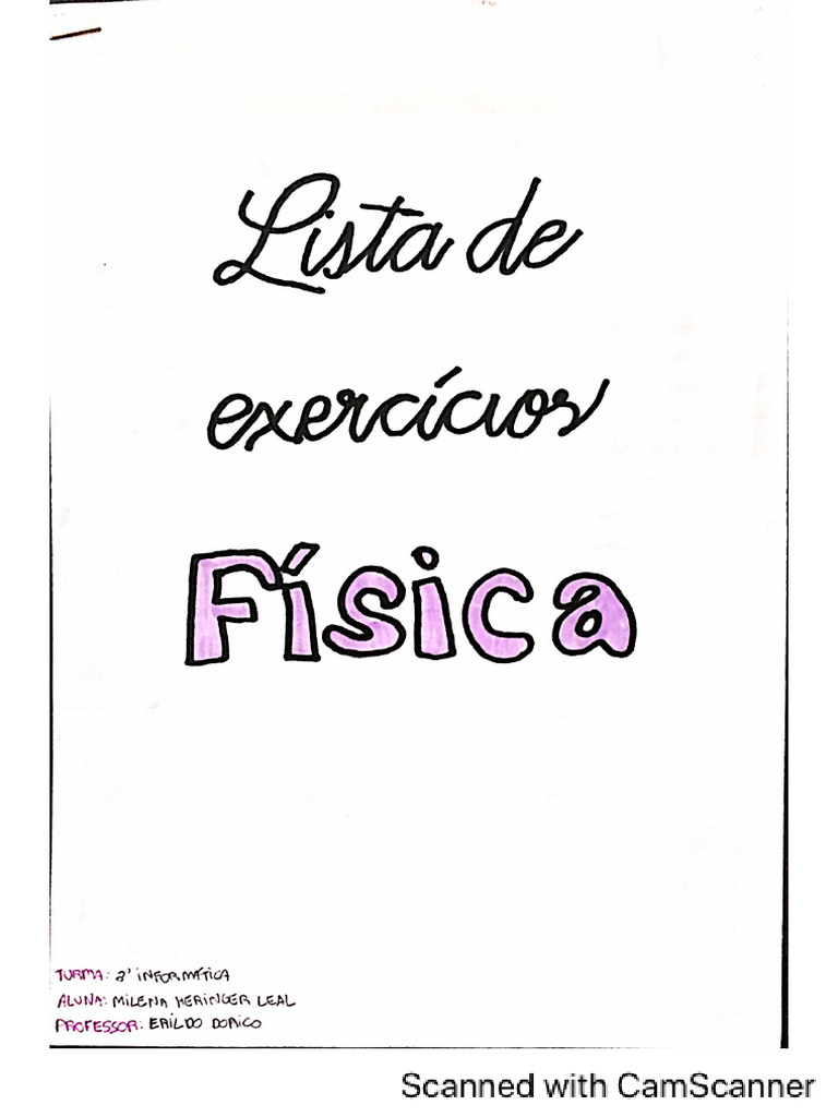 Lista de Exerccios Fsica | PDF