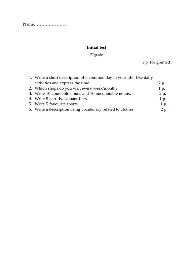 Test Inital 7 | PDF