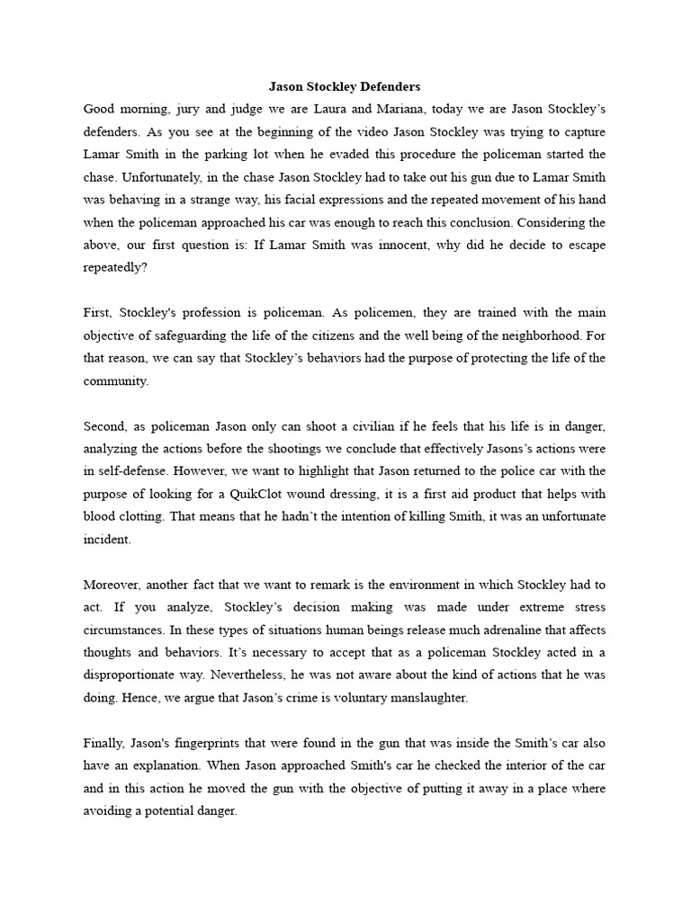 Module 7 - Jason Stockley Defenders | PDF