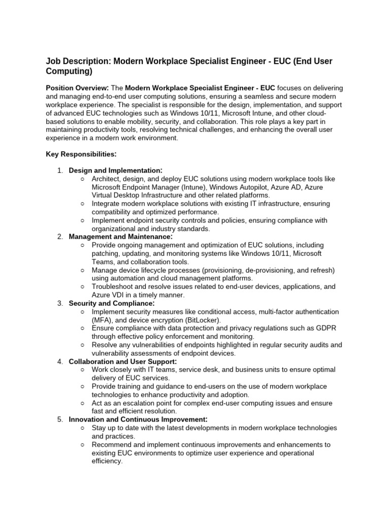 IT Security (Modern Workplace Engineer) | PDF | Computer Security ...