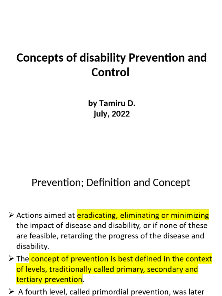 Disability Prevention Levels | PDF | Preventive Healthcare ...