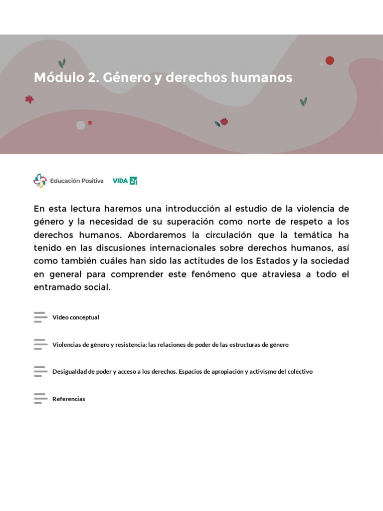 Modulo 2 Genero y Derechos Humanos NTFHWLTH | PDF | La violencia contra ...