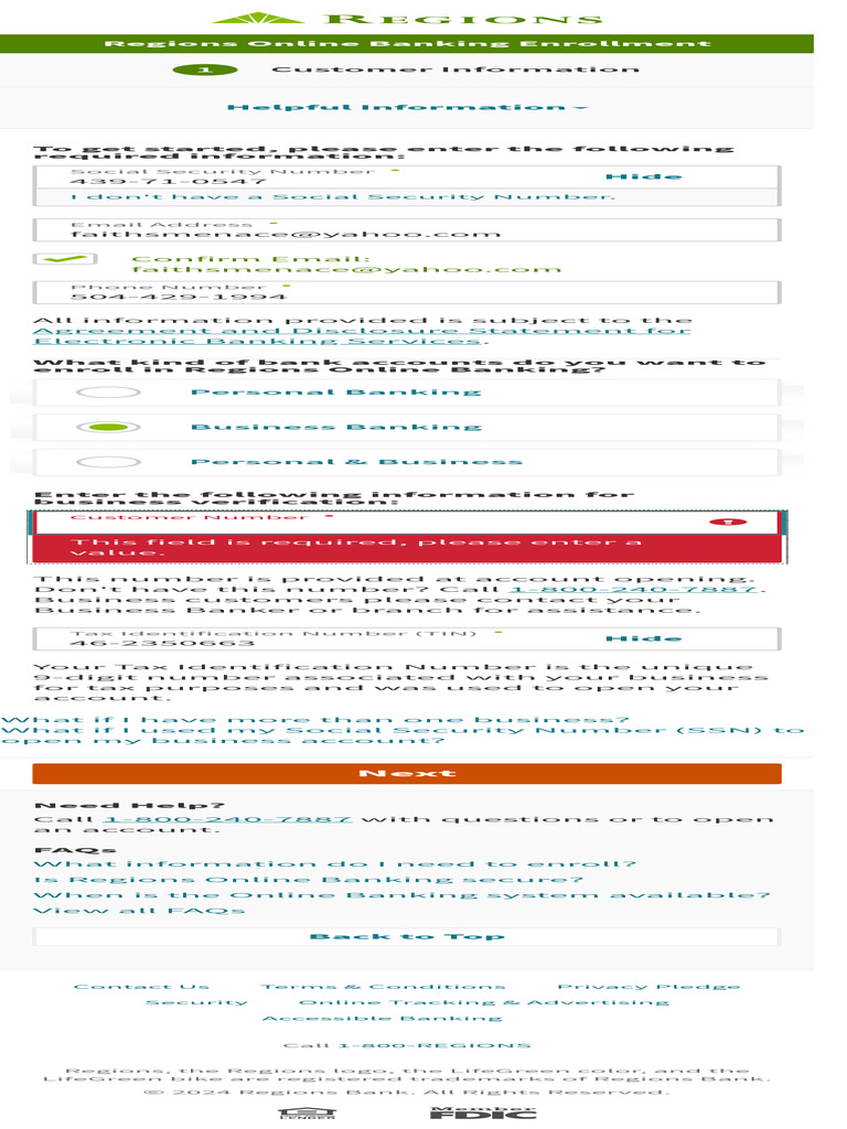 Regions Online Banking Enrollment Guide | PDF