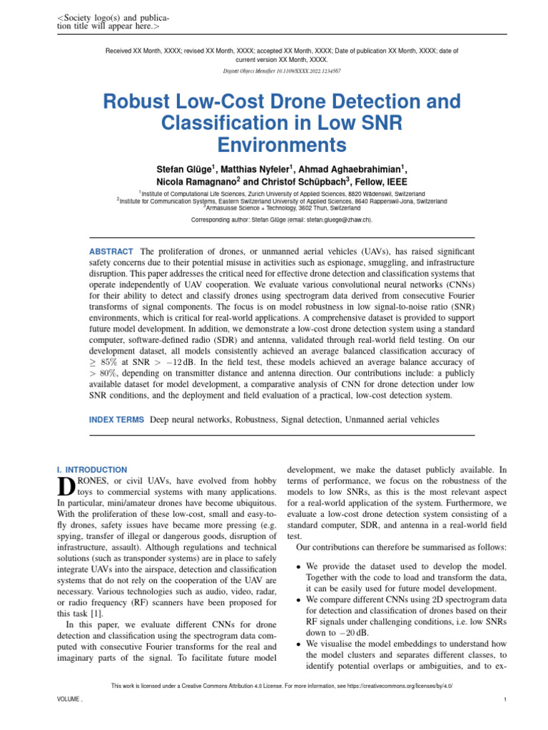 Low-Cost Drone Detection Systems | PDF | Signal To Noise Ratio ...