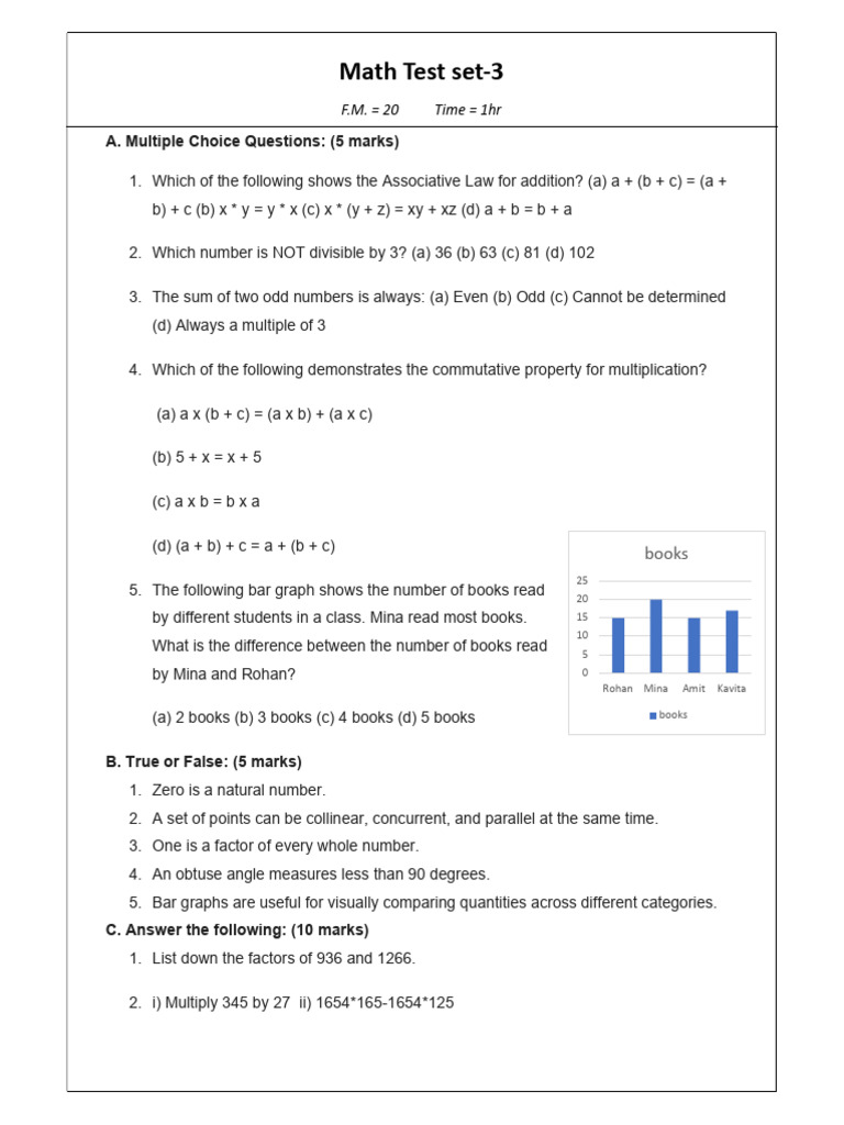 Maths Test Set 3 | PDF | Mathematical Concepts | Mathematics