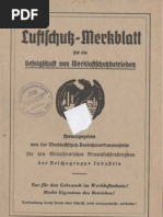 Luftschutz-Merkblatt Für Die Gefolgschaft Von Werkluftschutzbetrieben