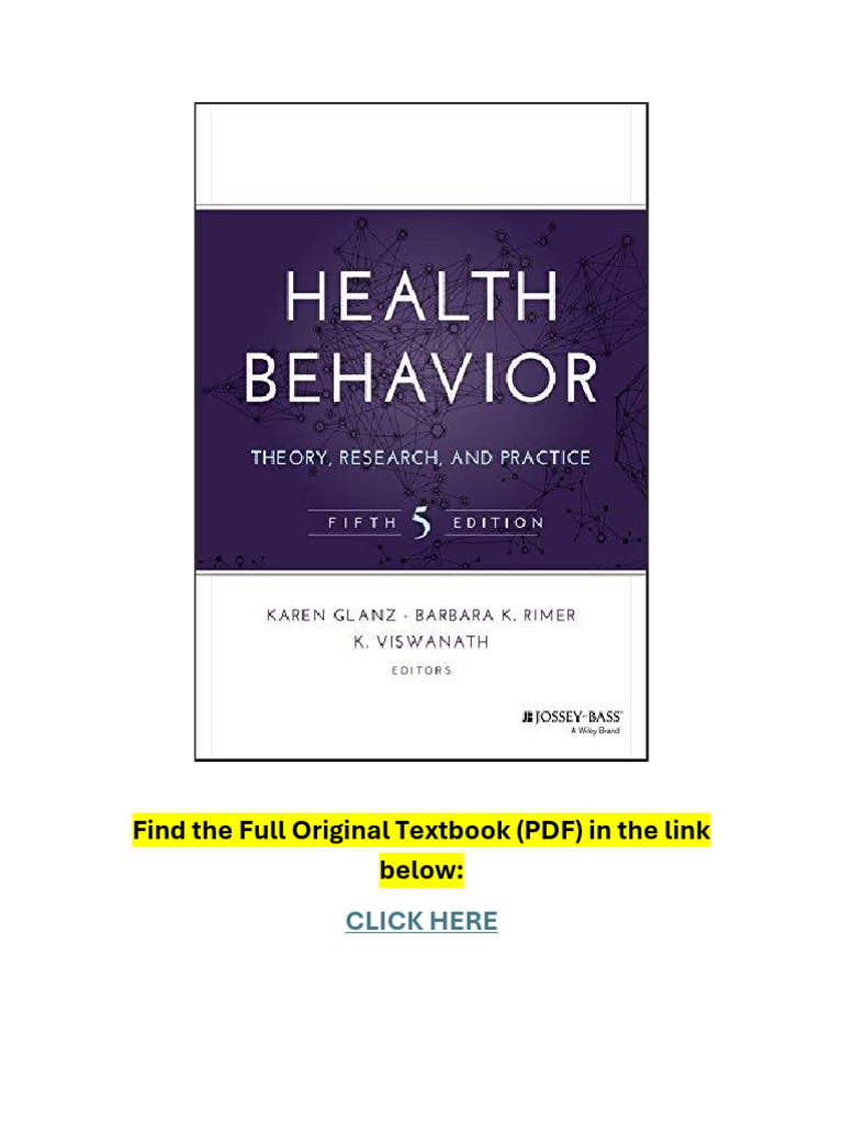洋書 Health Behavior: Theory, Research, and P PDF Health Behavior: Theory, Research, and Practice (Jossey