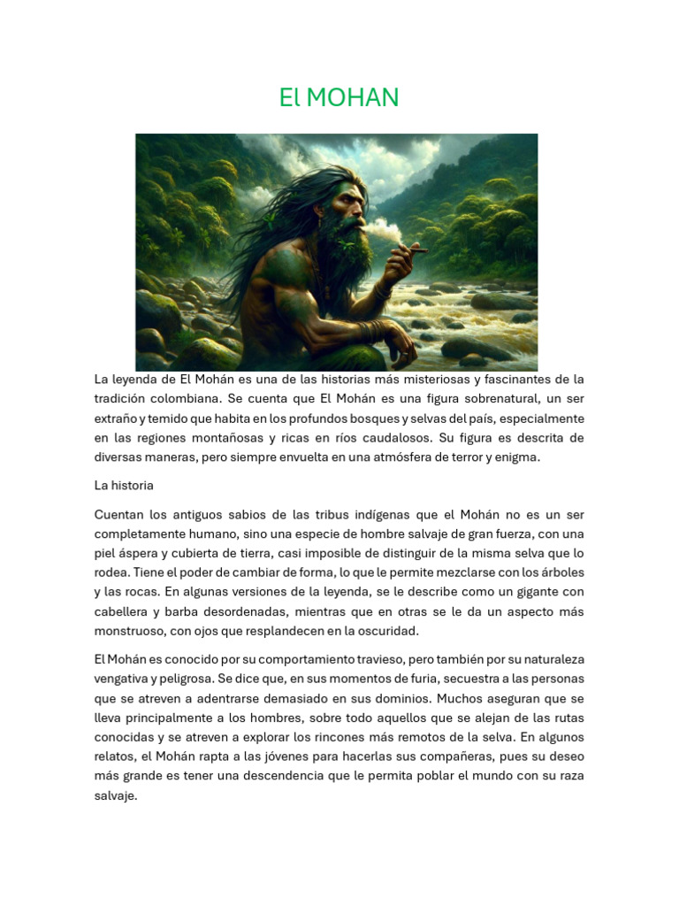 La Leyenda de El Mohán en Colombia | PDF