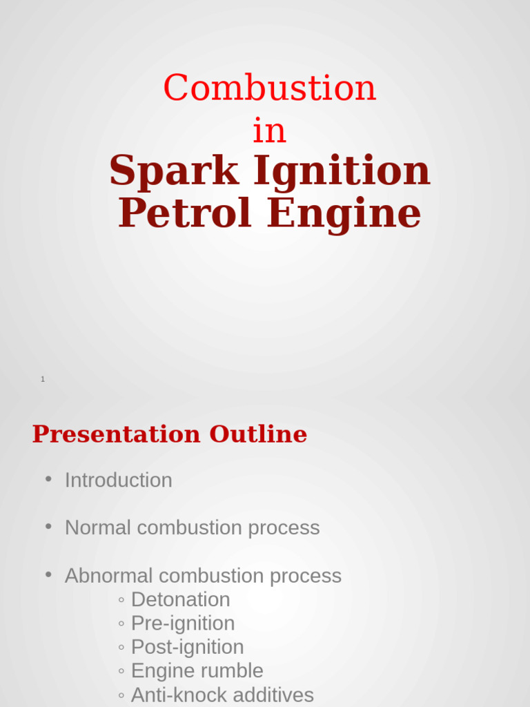 Spark Ignition Engine Combustion Process | PDF | Combustion | Engines
