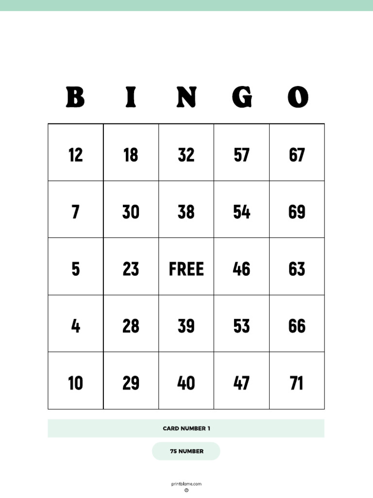 Free Printable Bingo Cards 75 PrintBlame Version 1 1 PDF