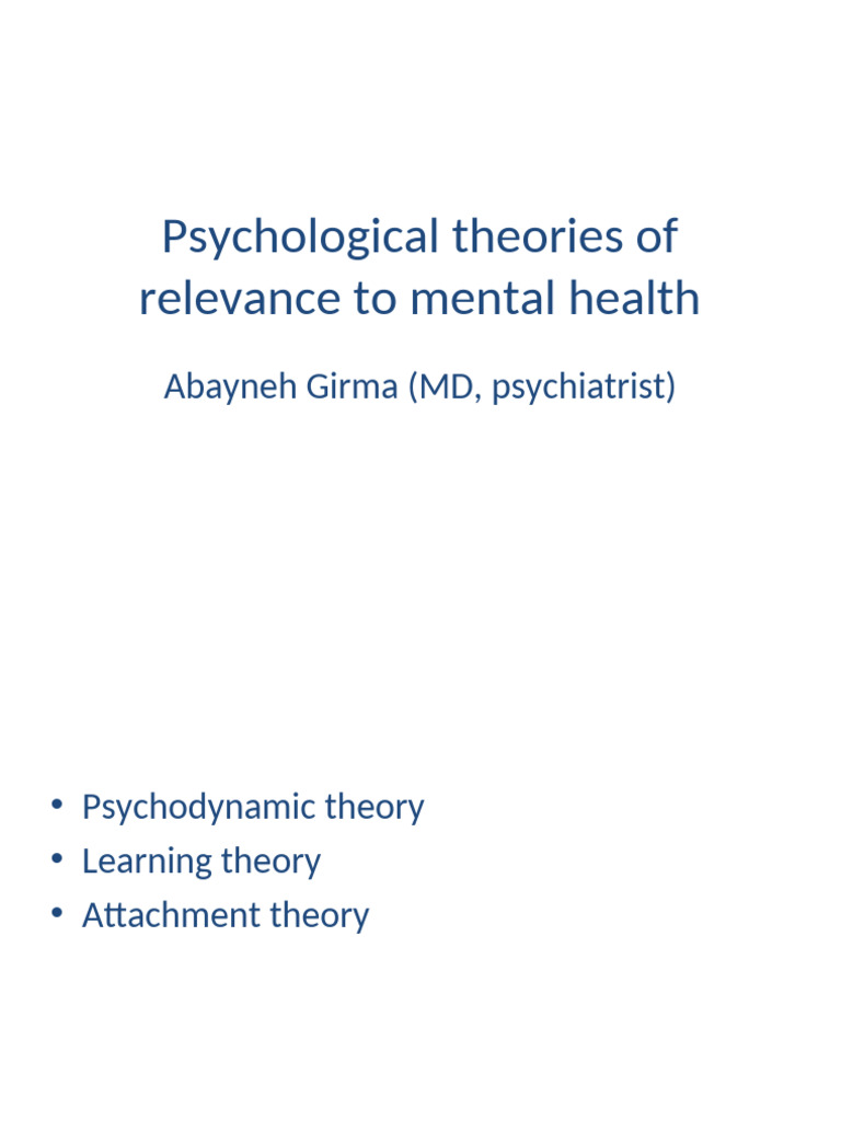 Psychological Theories Abayneh | PDF | Classical Conditioning ...