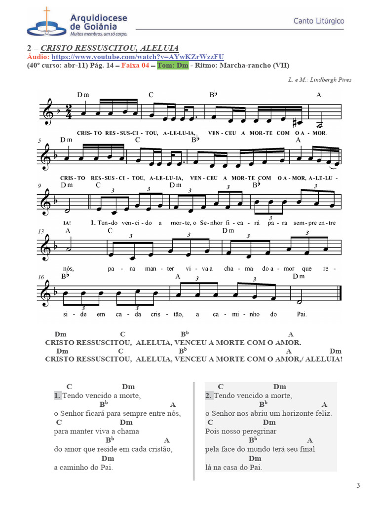 Cristo Ressuscitou Aleluia - Partitura | PDF