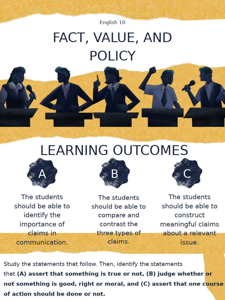 Claims of Fact Value and Policy Presentation | PDF | Argument