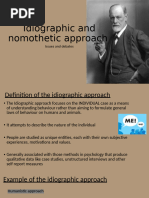 Nomothetic vs. Idiographic Approaches | PDF | Psychology | Sigmund Freud