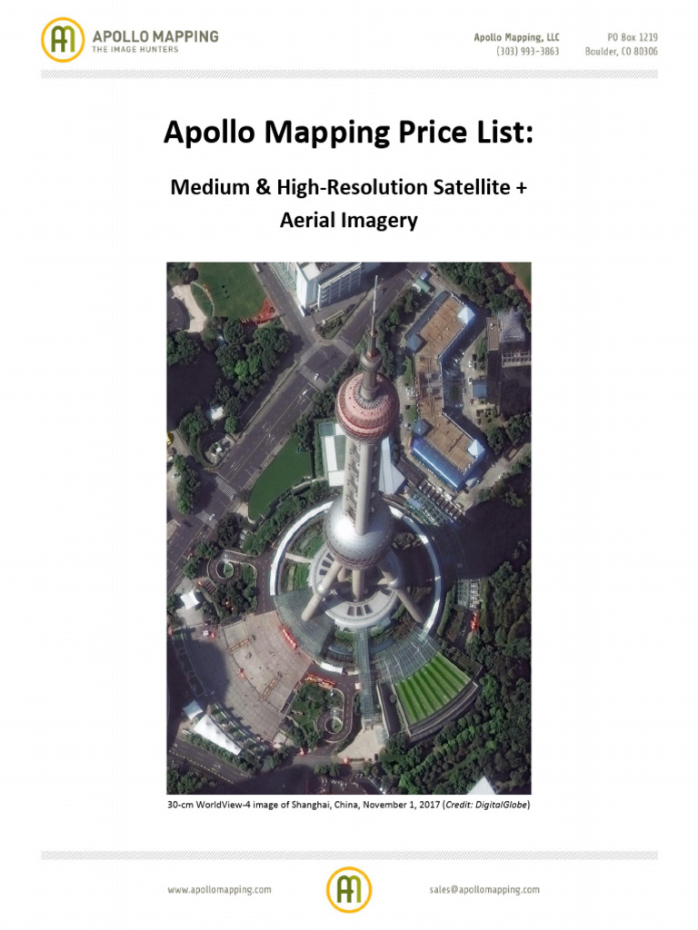 Satellite Imagery Pricing Guide | PDF | Outer Space | Remote Sensing