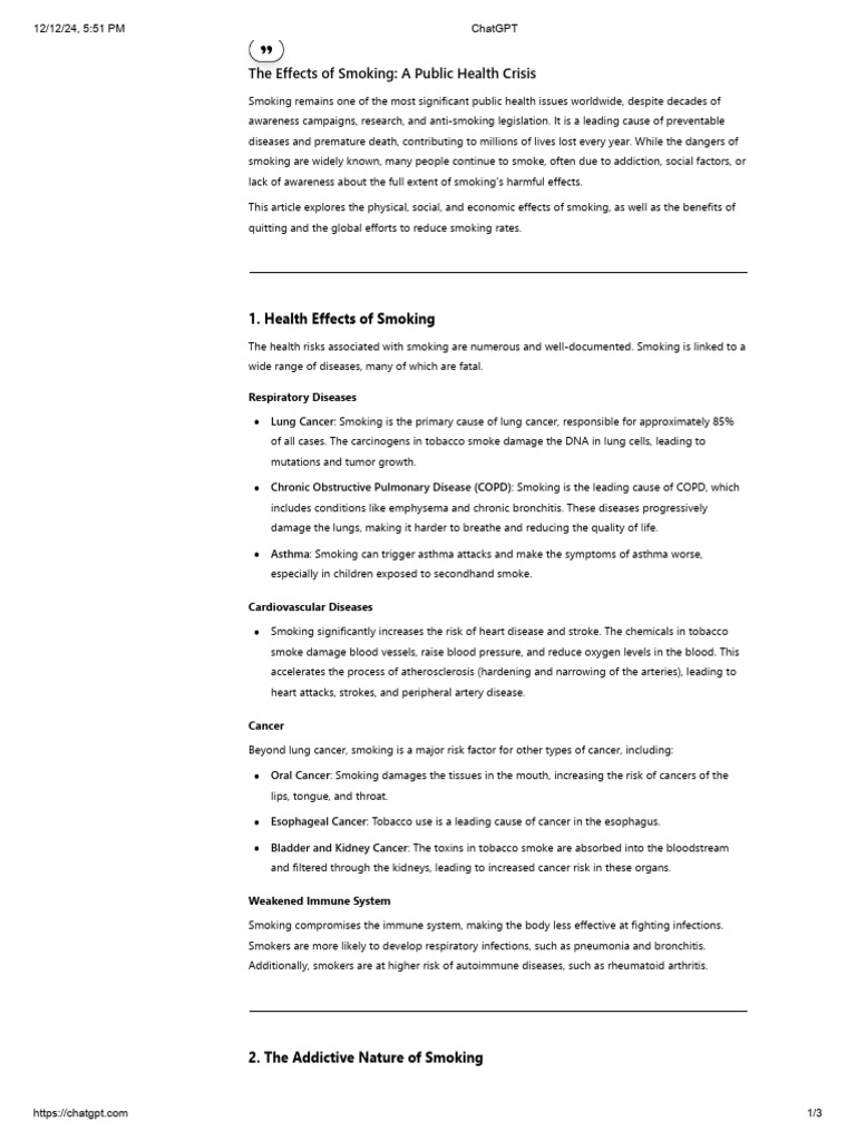 Smoking Is Bad | PDF | Addiction | Tobacco Smoking