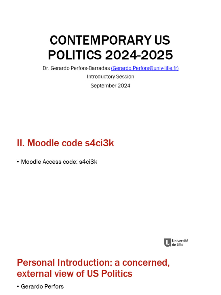 Contemporary Us Politics 2024 Intro Moodle Slides | PDF | Supreme Court ...