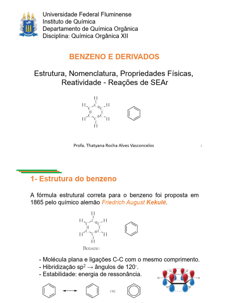 Benzeno e Derivados - Estrutura, Nomenclatura, Propriedades Físicas ...