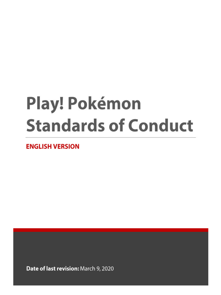 Pokémon Conduct Guidelines | PDF | Pokémon | Harassment
