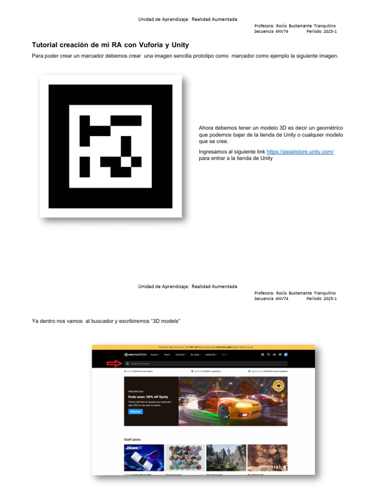 Crear RA con Vuforia y Unity: Guía Completa | PDF | Realidad aumentada ...