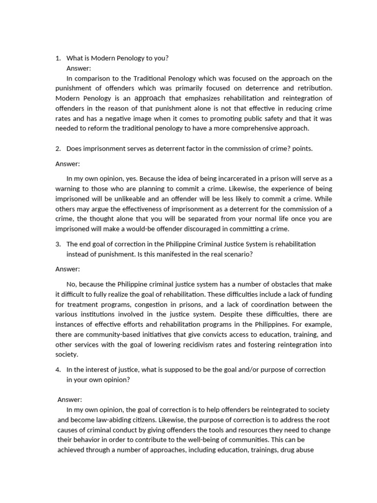 what-is-modern-penology-to-you-pdf-rehabilitation-penology-crimes