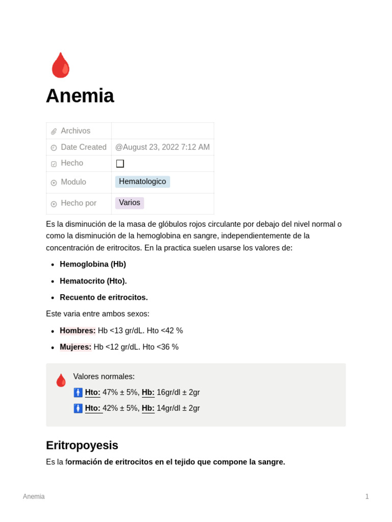 Guía Completa sobre la Anemia | PDF | Anemia | Glóbulo rojo