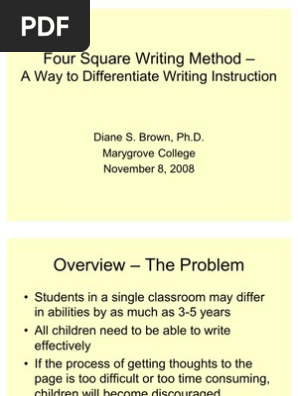 Four Square Writing Method Presentation
