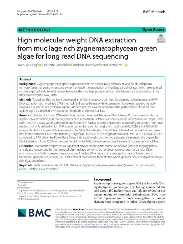 High_molecular_weight_DNA_extraction_from_mucilage | PDF | Dna ...