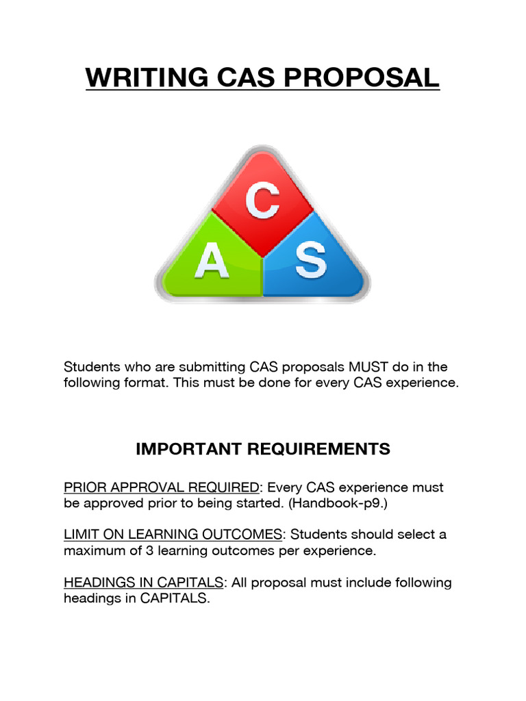 CAS Proposal Writing Guidelines | PDF | Behavior Modification | Cognition