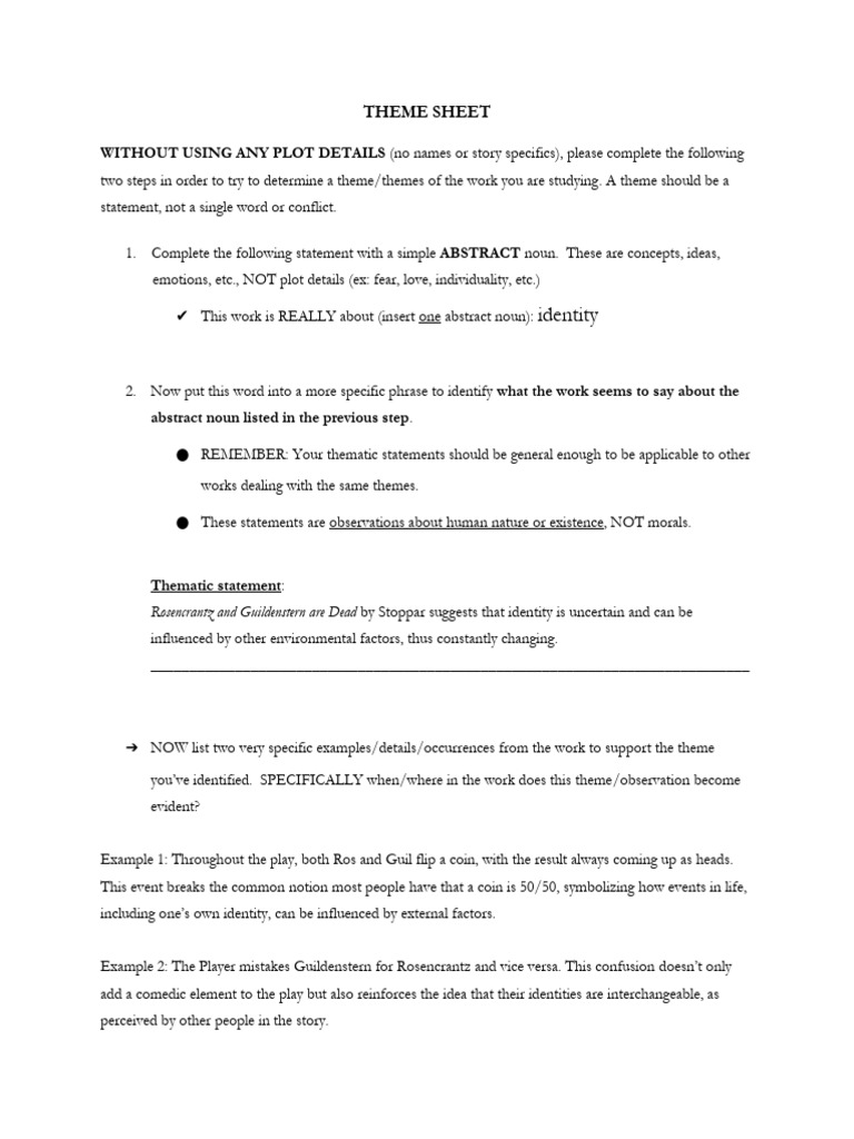 Theme Sheet - Single | PDF | Psychology