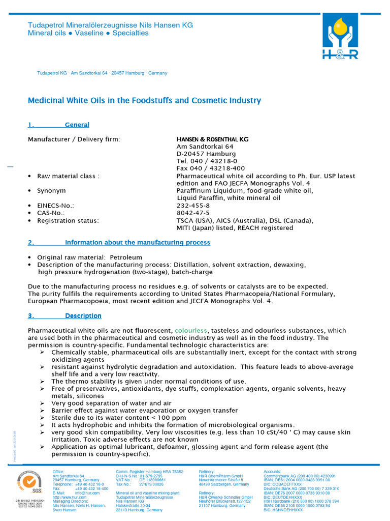 Certificate H&R Pionier 2079 P | PDF | Polycyclic Aromatic Hydrocarbon ...
