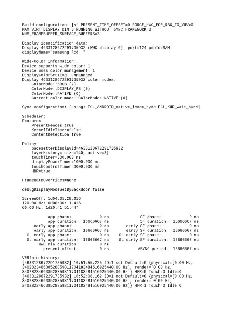 Display Configuration and Performance Data | PDF | Information And ...