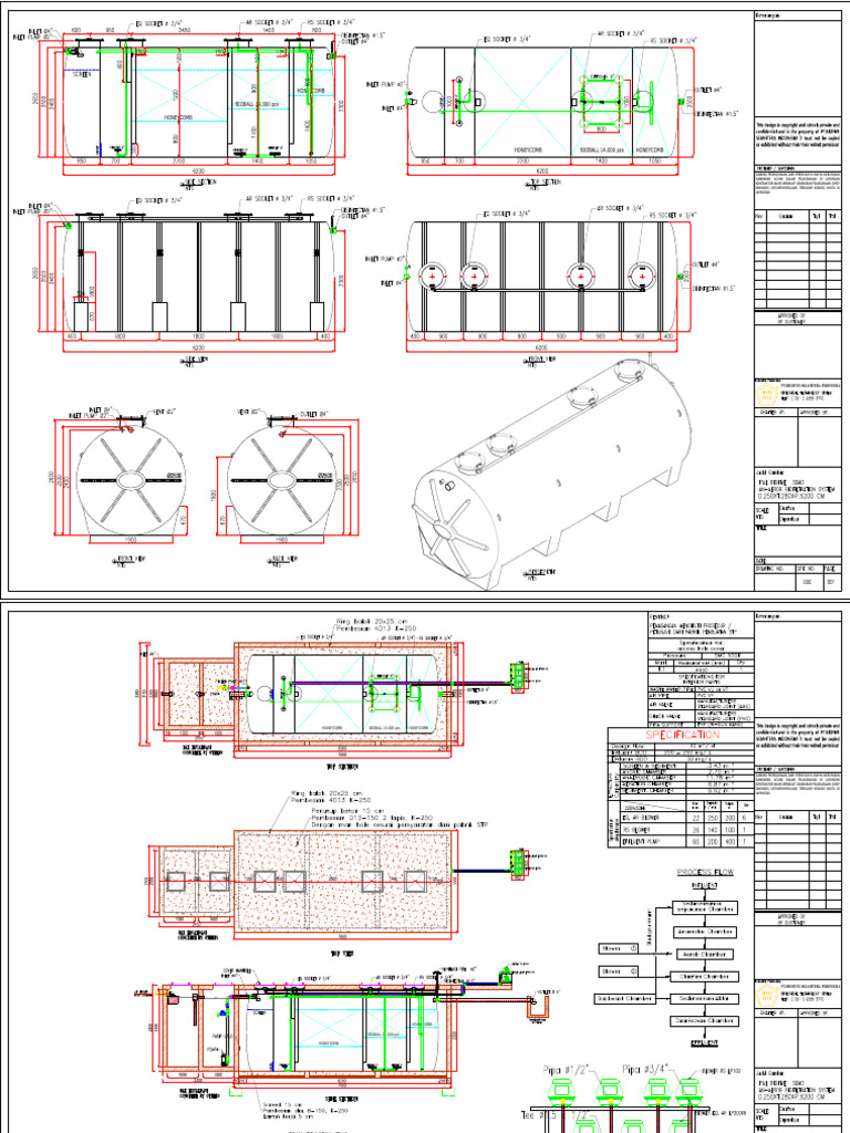 Ipal 30m3 Biofive 2024 + Layout & Flow | PDF