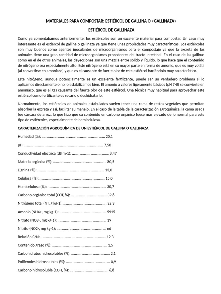 Materiales para Compostar | PDF | Compost | Fertilizante