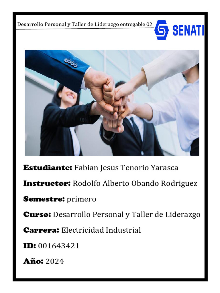 Desarrollo Personal y Taller de Liderazgo Entregable 02 | PDF