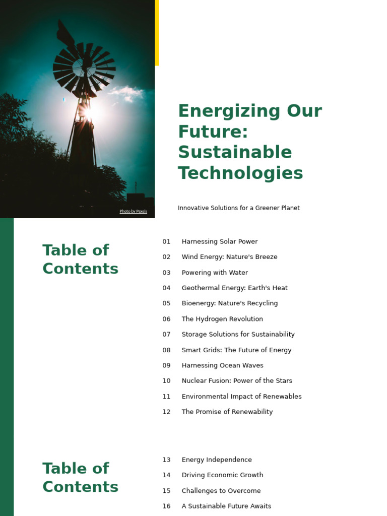 Sustainable Energy Solutions Overview | PDF | Renewable Energy ...