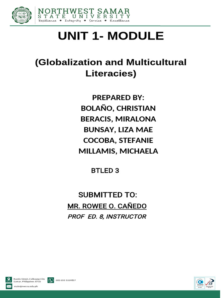 MODULE20IN20GLOB | PDF | Globalization | Multiculturalism