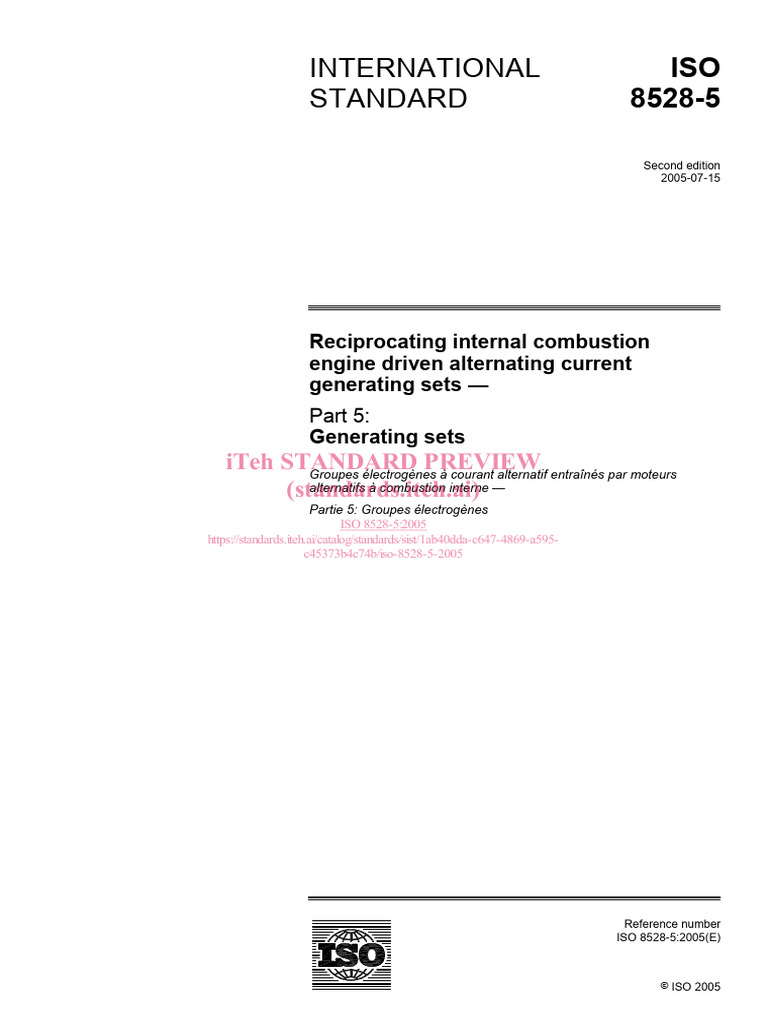 ISO-8528-5-2005 | PDF | International Organization For Standardization ...