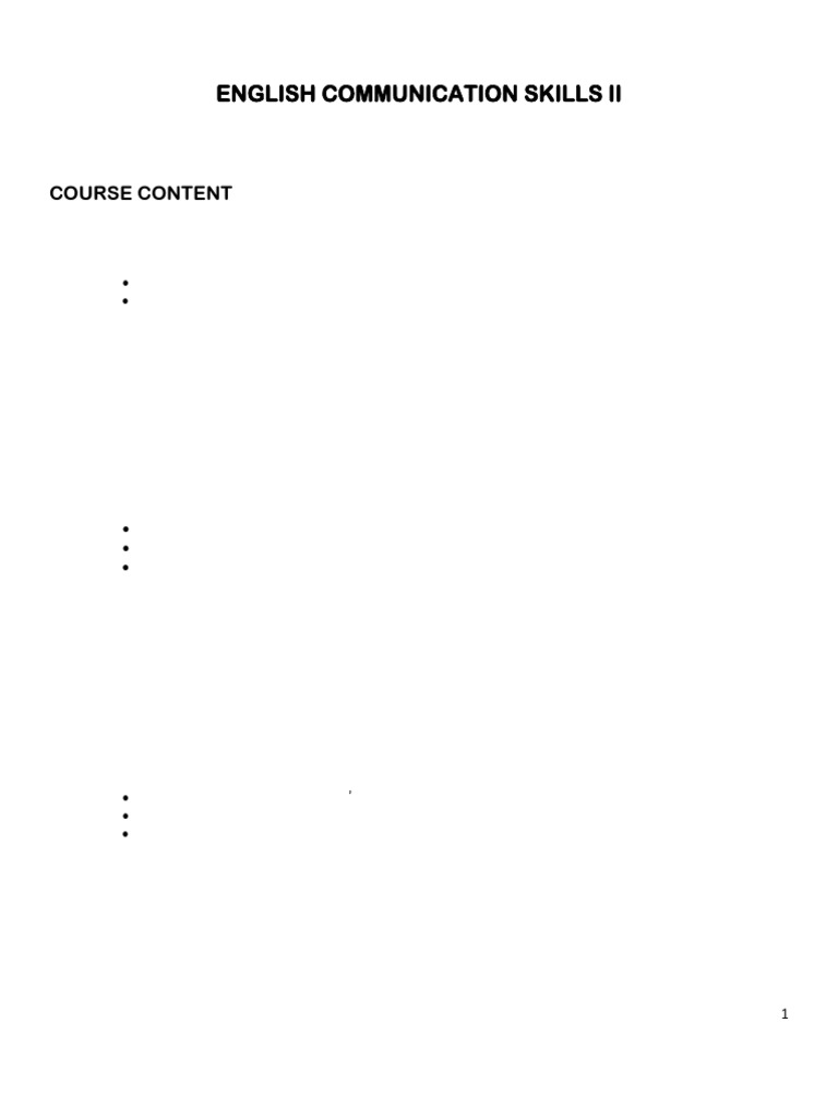 Course Program English Communication Skills II | PDF | English Language ...